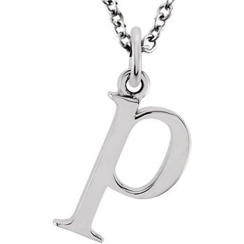 14K Lowercase Initial p 16" Necklace - Balacia