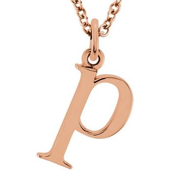 14K Lowercase Initial p 16" Necklace - Balacia