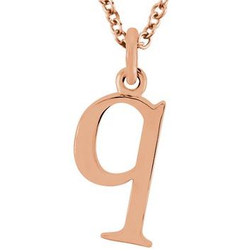 14K Lowercase Initial q 16" Necklace - Balacia