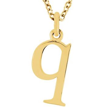 14K Lowercase Initial q 16" Necklace - Balacia