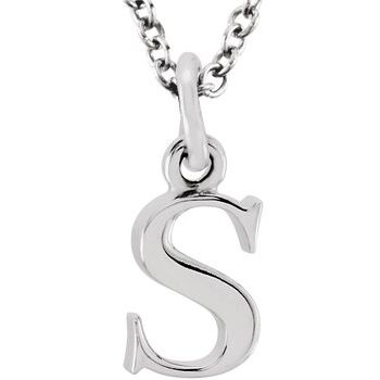 14K Lowercase Initial s 16" Necklace - Balacia