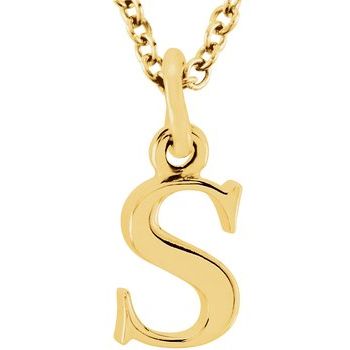 14K Lowercase Initial s 16" Necklace - Balacia