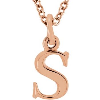 14K Lowercase Initial s 16" Necklace - Balacia
