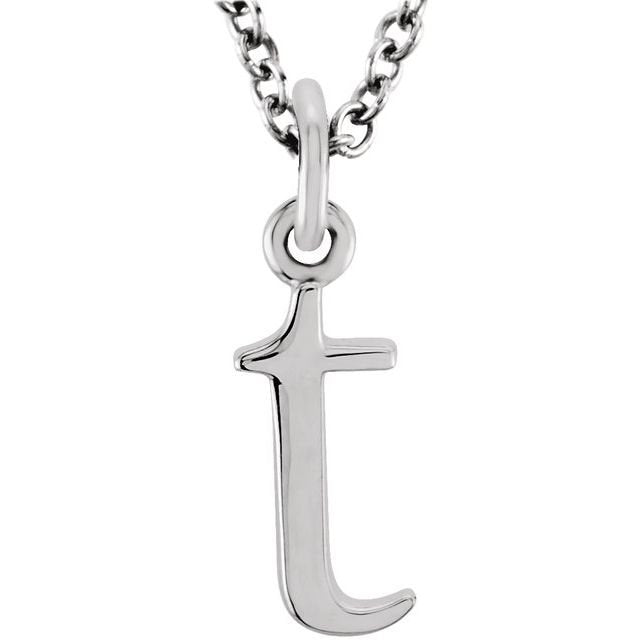 14K Lowercase Initial t 16" Necklace - Balacia