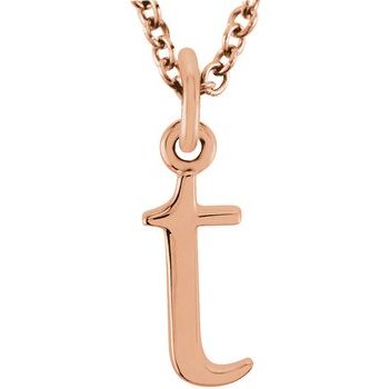 14K Lowercase Initial t 16" Necklace - Balacia