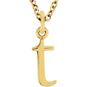 14K Lowercase Initial t 16" Necklace - Balacia