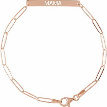 14k Mama Paperclip Bracelet - Balacia