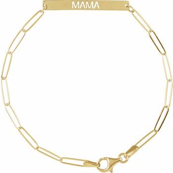 14k Mama Paperclip Bracelet - Balacia
