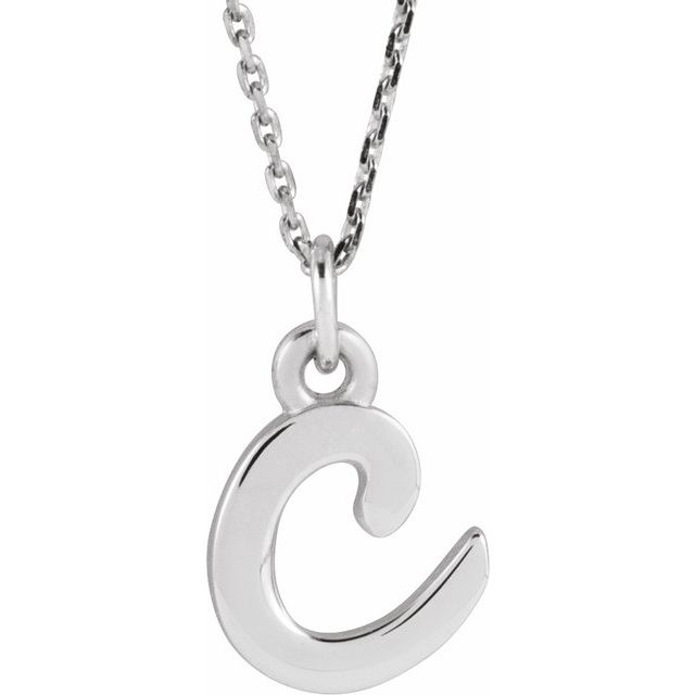 14K Petite Initial C 16" Necklace - Balacia