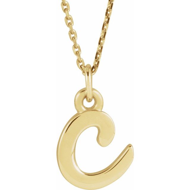 14K Petite Initial C 16" Necklace - Balacia