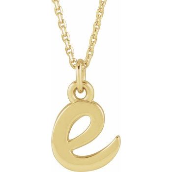 14K Petite Initial E 16" Necklace - Balacia
