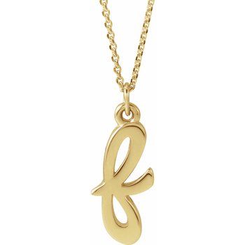 14K Petite Initial F 16" Necklace - Balacia