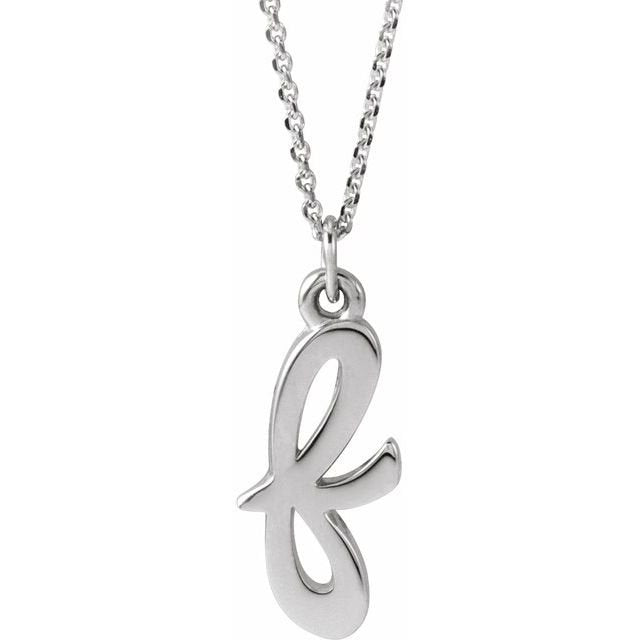 14K Petite Initial F 16" Necklace - Balacia