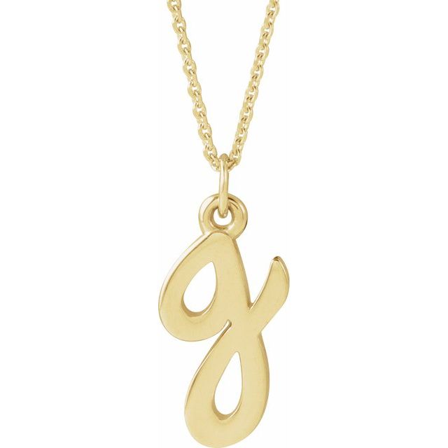 14K Petite Initial G 16" Necklace - Balacia