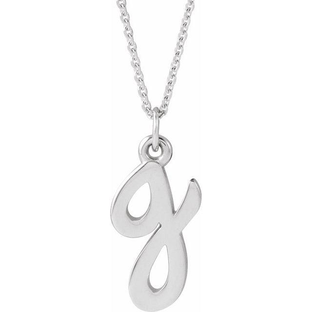 14K Petite Initial G 16" Necklace - Balacia