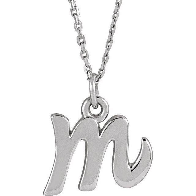 14K Petite Initial M 16" Necklace - Balacia