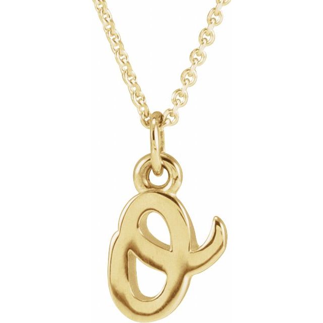 14K Petite Initial O 16" Necklace - Balacia