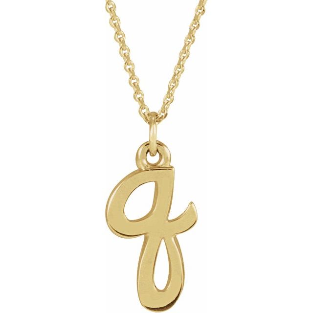 14K Petite Initial Q 16" Necklace - Balacia