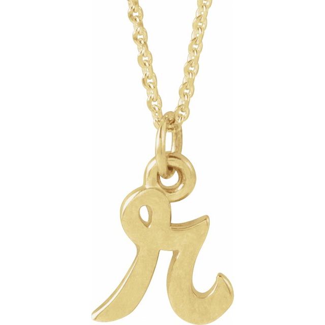 14K Petite Initial R 16" Necklace - Balacia