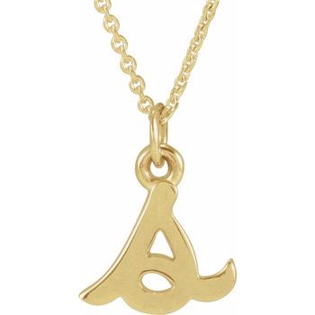 14K Petite Initial S 16" Necklace - Balacia