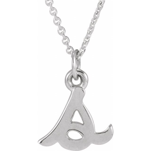 14K Petite Initial S 16" Necklace - Balacia