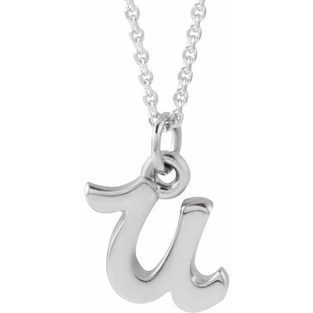 14K Petite Initial U 16" Necklace - Balacia