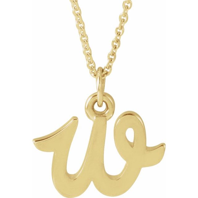 14K Petite Initial W 16" Necklace - Balacia