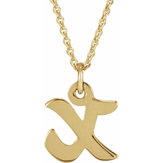 14K Petite Initial X 16" Necklace - Balacia