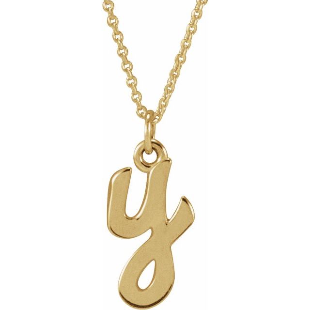 14K Petite Initial Y 16" Necklace - Balacia