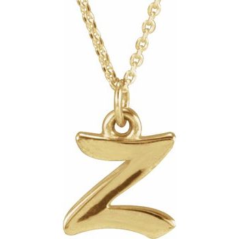 14K Petite Initial Z 16" Necklace - Balacia