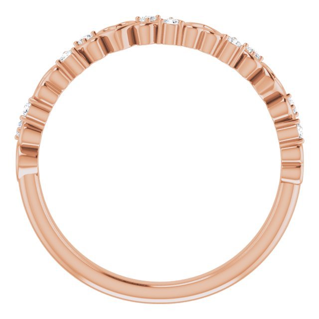 14K Rose .08 CTW Heart Diamond Anniversary Band - Balacia