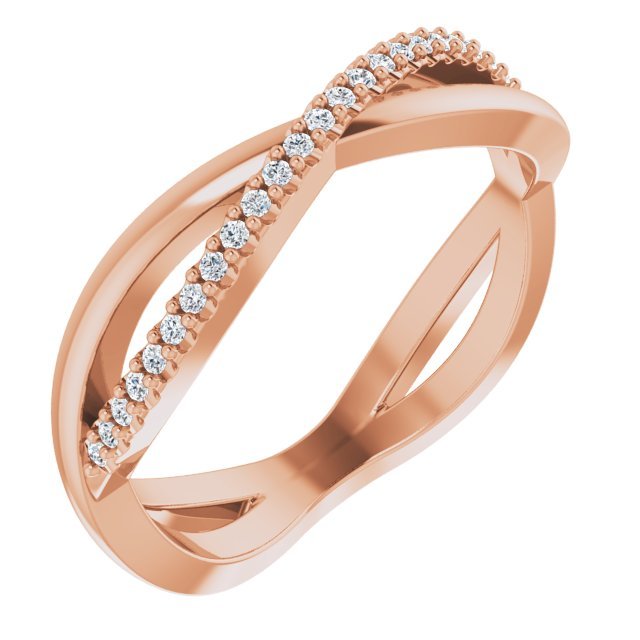 14K Rose 1/10 CTW Diamond Infinity - Inspired Anniversary Band - Balacia