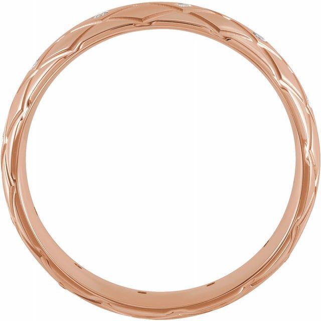 14K Rose 1/10 CTW Diamond Patterned Band - Balacia