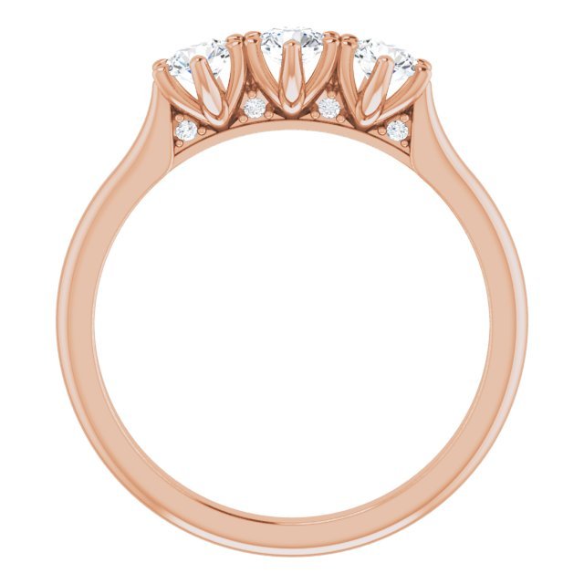 14K Rose 1/2 CTW Diamond Three - Stone Anniversary Band - Balacia
