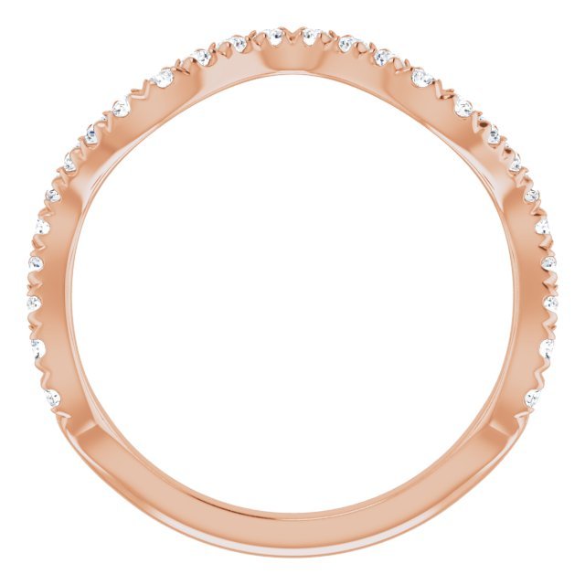 14K Rose 1/3 CTW French - Set Diamond Anniversary Band - Balacia
