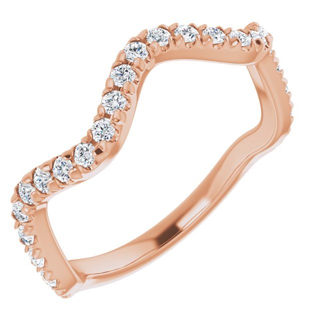 14K Rose 1/3 CTW French - Set Diamond Anniversary Band - Balacia