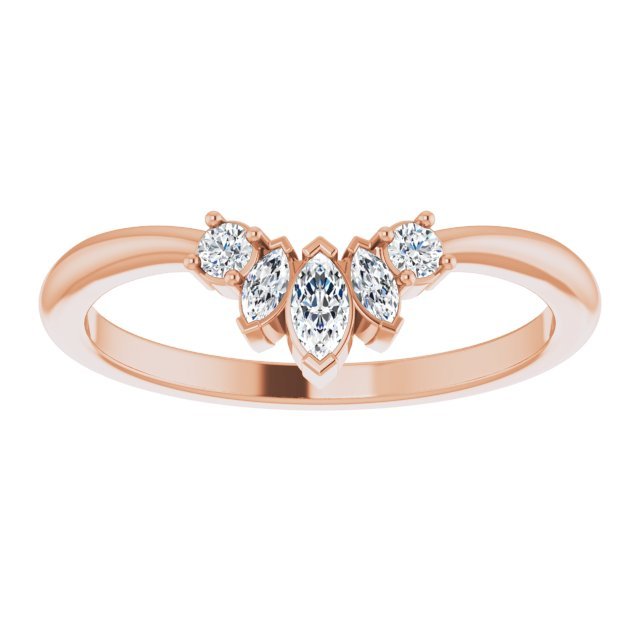 14K Rose 1/5 CTW Diamond Accented Contour Band - Balacia