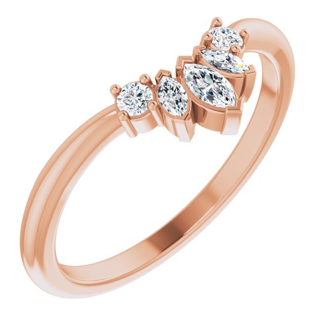 14K Rose 1/5 CTW Diamond Accented Contour Band - Balacia