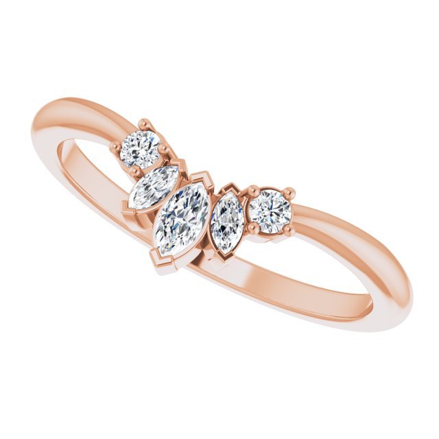 14K Rose 1/5 CTW Diamond Accented Contour Band - Balacia