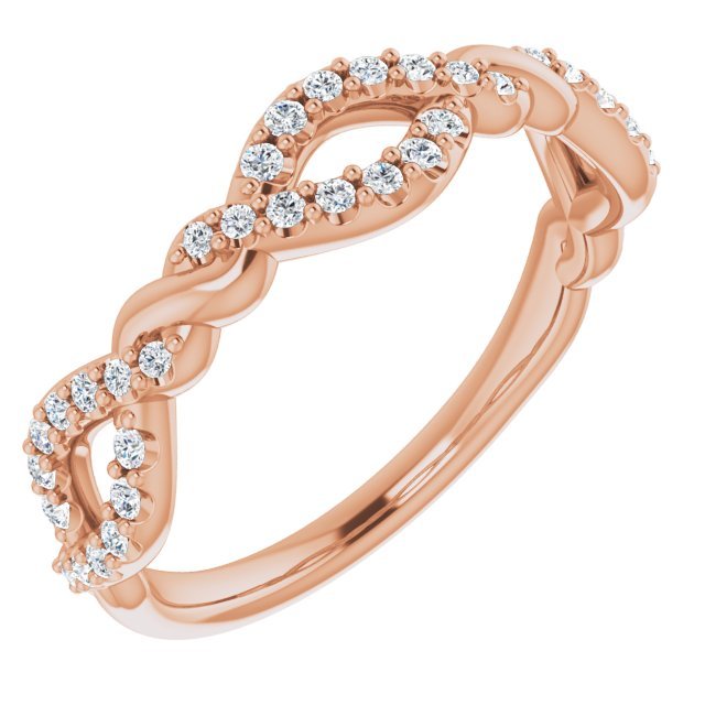 14K Rose 1/5 CTW Diamond Twisted Anniversary Band - Balacia