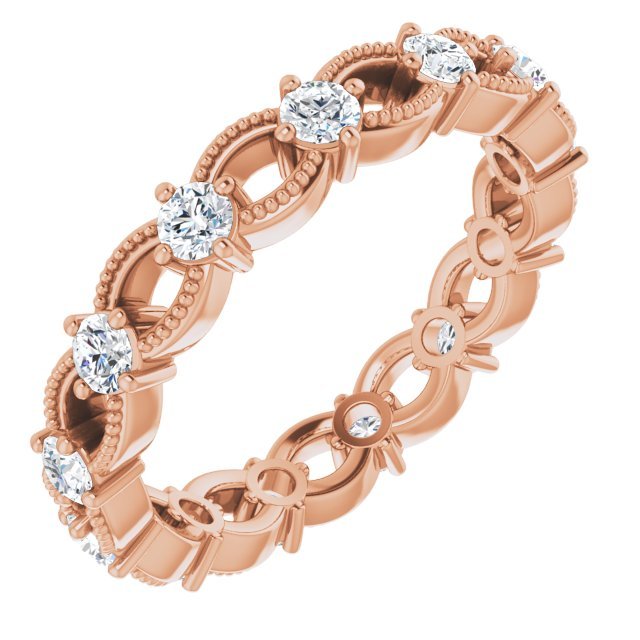 14K Rose 2mm Round Eternity Band - Balacia