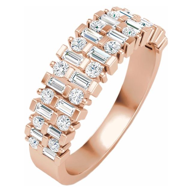14K Rose 3/4 CTW Diamond Anniversary Band - Balacia