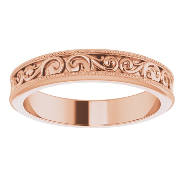 14K Rose 4 mm Sculptural - Inspired Band - Balacia