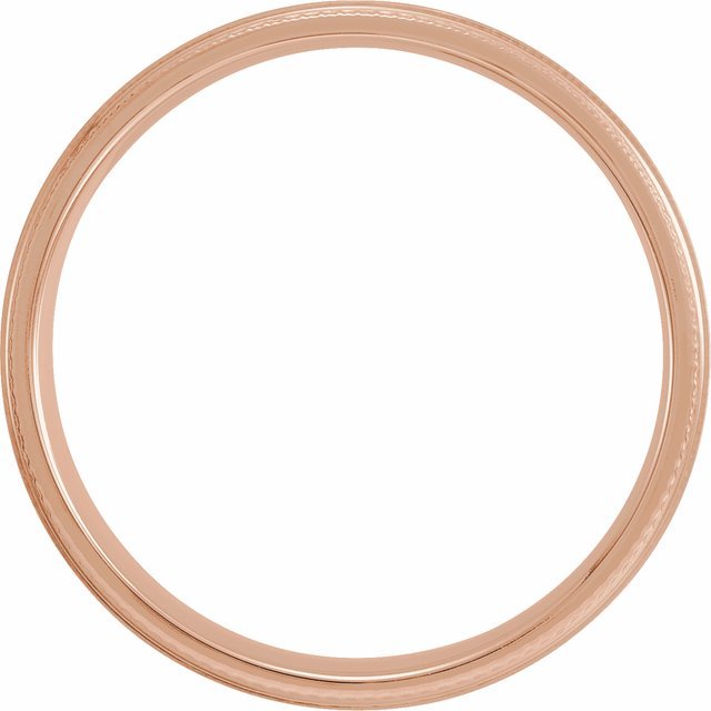14K Rose 6 mm Flat Knurled Edge Band with Satin Finish - Balacia