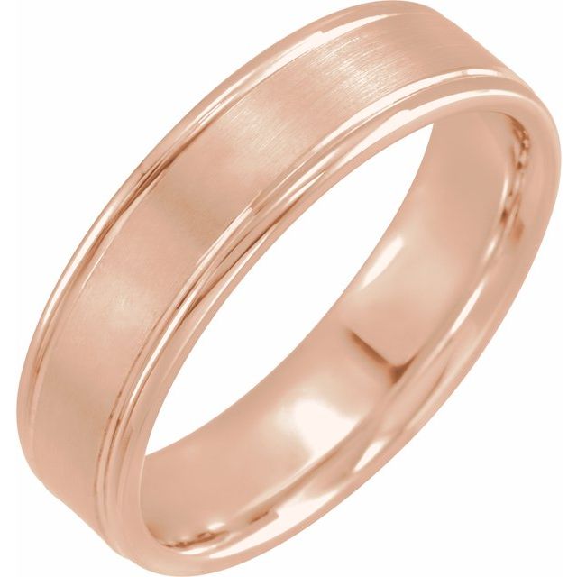 14K Rose 6 mm Grooved Band - Balacia