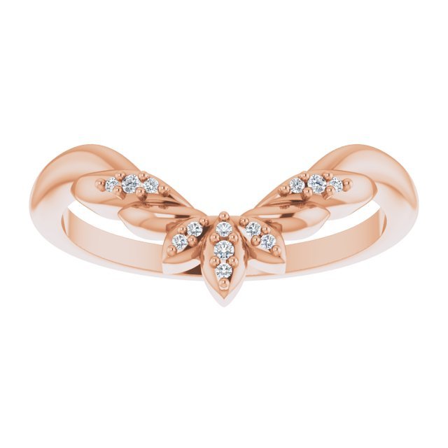 14k Rose Gold Diamond Floral - Inspired Contour Band - Balacia