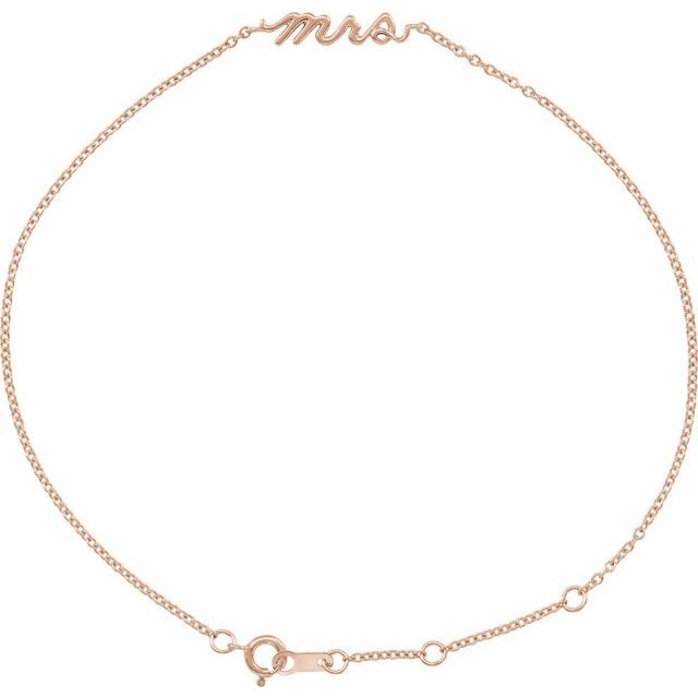 14k Rose Gold Mrs Bracelet - Balacia