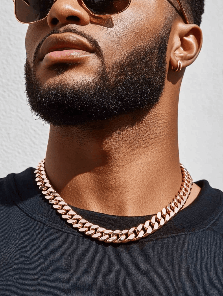 Affordable Cuban chain rose gold 925