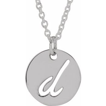 14K Script Initial D 16 - 18" Necklace - Balacia