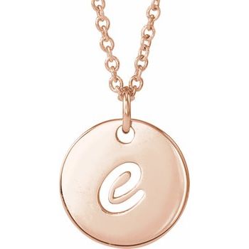 14K Script Initial E 16 - 18" Necklace - Balacia